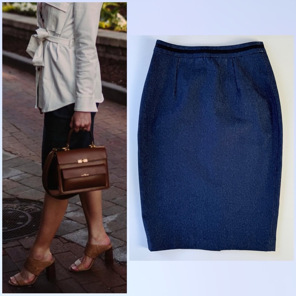 Sartoria Femmina x Nicole Soto Arlington Denim Pencil Skirt M Americana